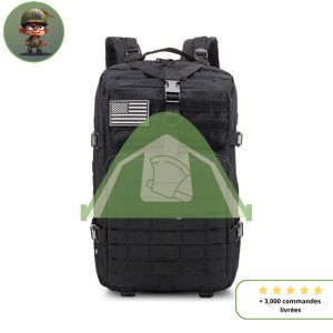 Sac à dos militaire tactique de 50L Molle ( 3 poches ) Sac de survie Boutique Survivalisme | La boutique de survie black